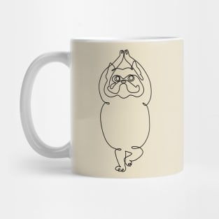 One Line French Bulldog Tree Pose Mug